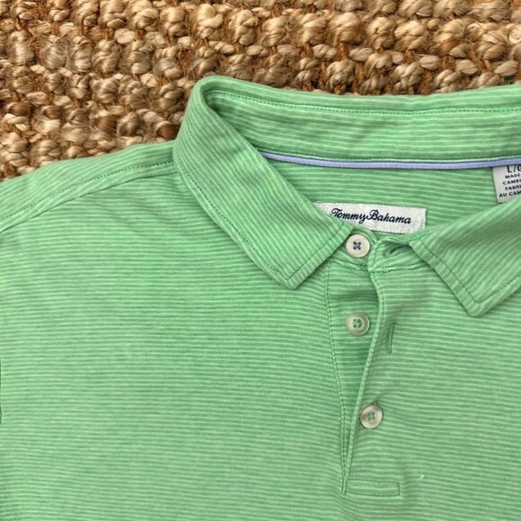 Tommy Bahama Pacific Shore Polo Shirt (Large) Light Green Mens - Picture 1 of 5